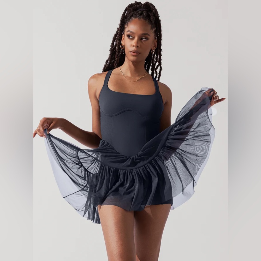 Popflex Pirouette Dress in Smoky Navy Size Medium EUC Never worn